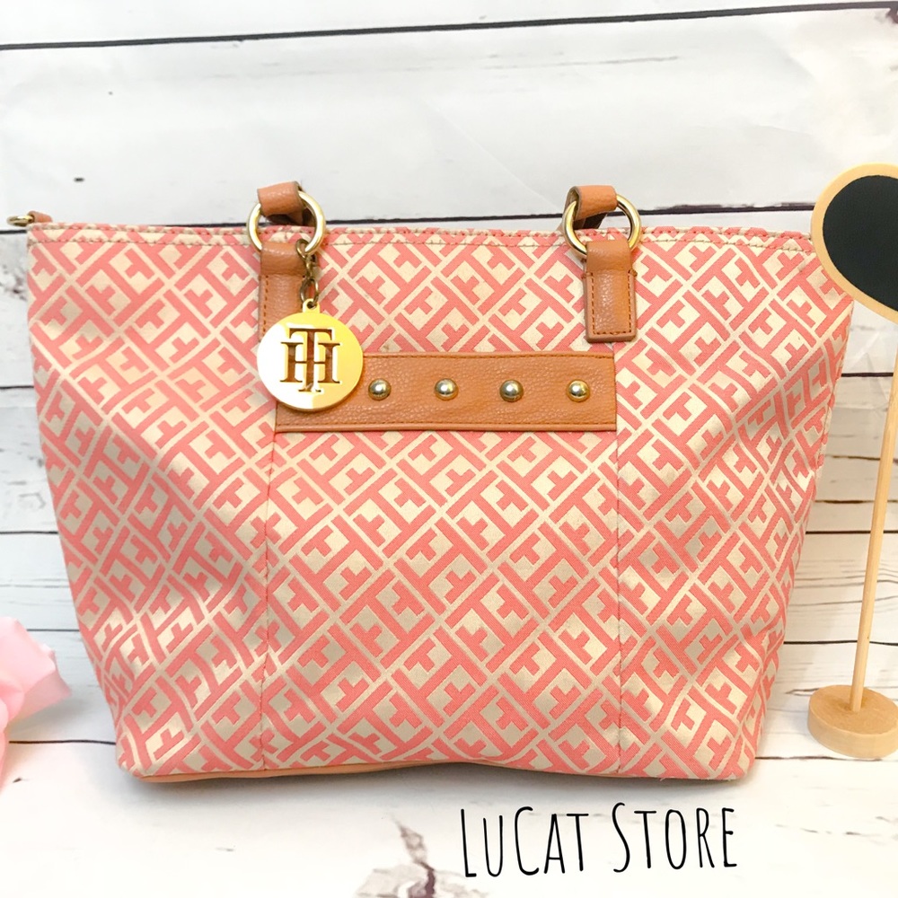 💕TOMMY HILFIGER pink/ cream handbag 👜 💕